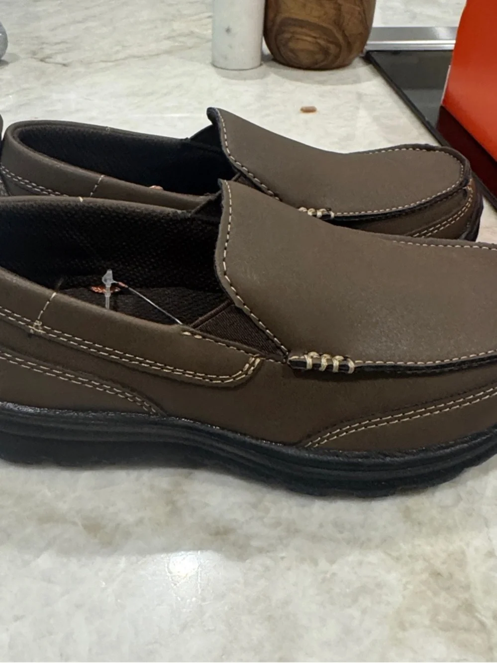 Deer Stags Boys Brown Slip-On Moccasin Loafers